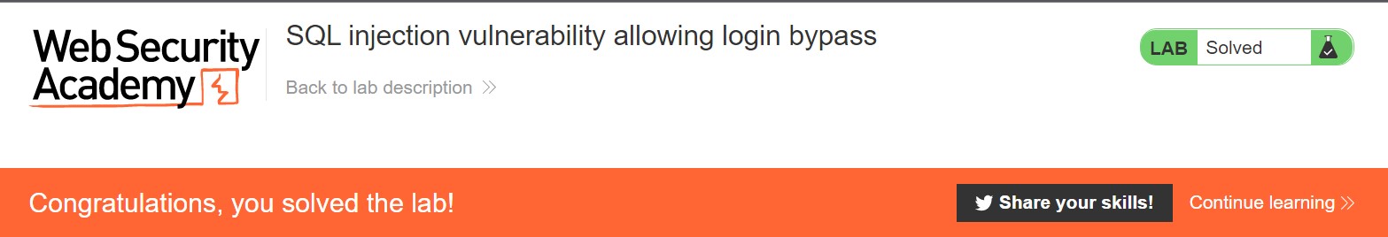 Solved SQLi bypass login