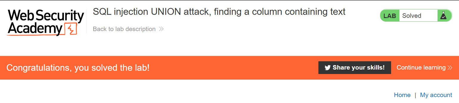 Solved SQLi finding column