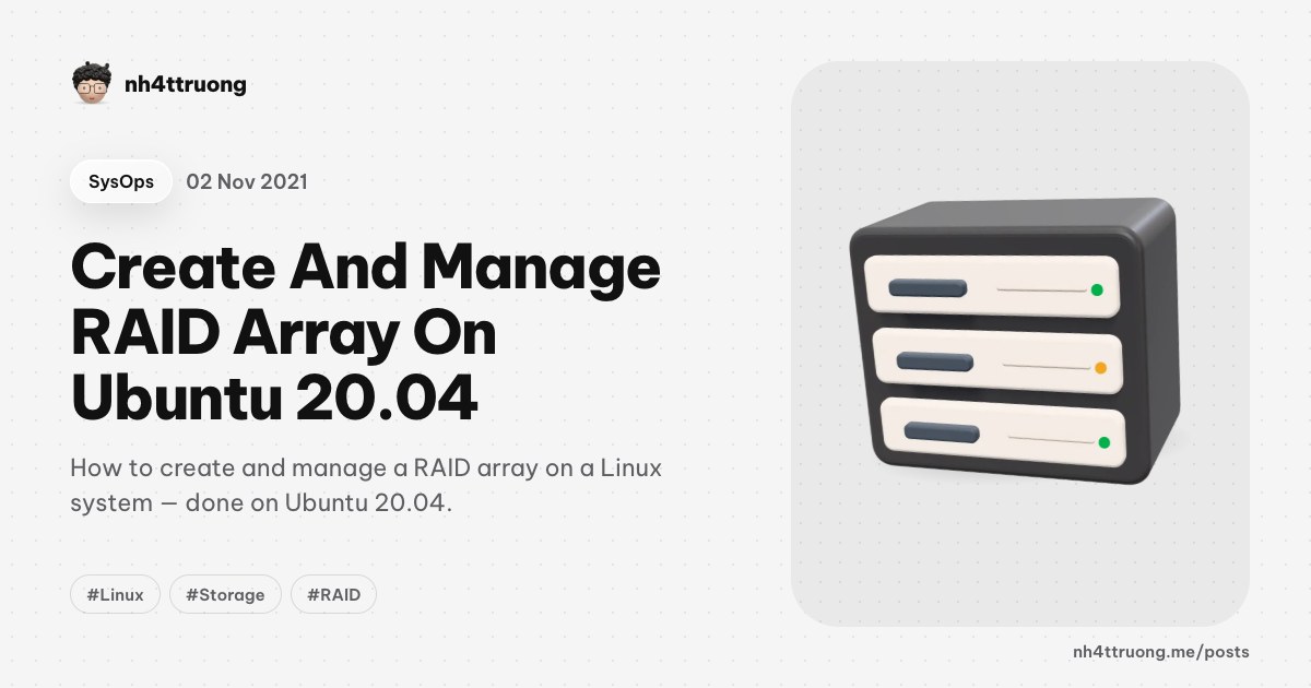Create And Manage RAID Array On Ubuntu 20.04
