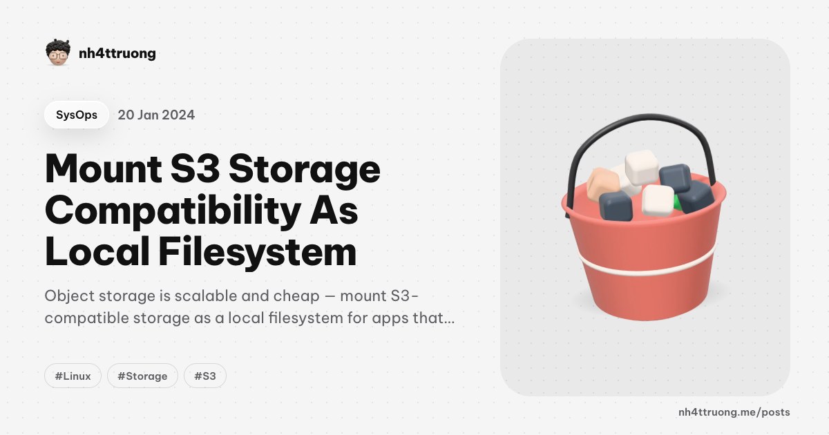 Mount S3 Storage Compatibility As Local Filesystem