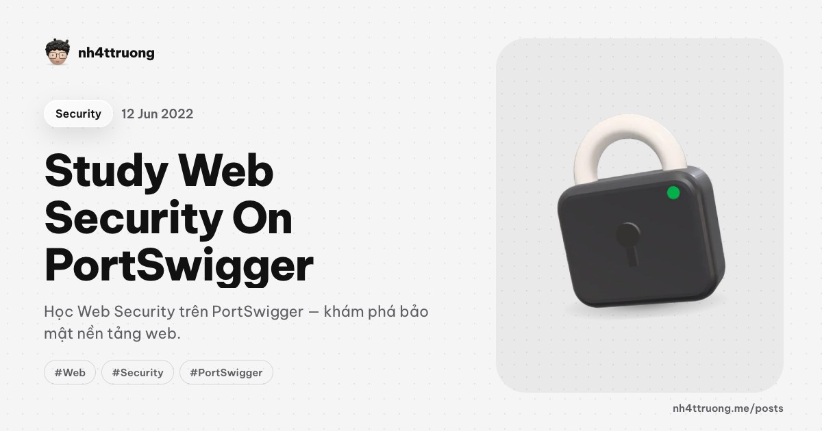 Study Web Security On PortSwigger